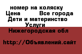 номер на коляску  › Цена ­ 300 - Все города Дети и материнство » Услуги   . Нижегородская обл.